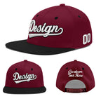 Custom Crimson Black White Orange 3D Puff Embroidery Flat Embroidery Casual Sport Baseball Cap