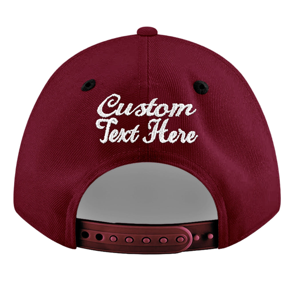 Custom Crimson Black White Orange 3D Puff Embroidery Flat Embroidery Casual Sport Baseball Cap
