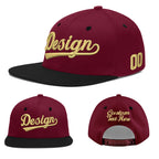 Custom Crimson Black White Orange 3D Puff Embroidery Flat Embroidery Casual Sport Baseball Cap