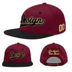 Custom Crimson Black White Orange 3D Puff Embroidery Flat Embroidery Casual Sport Baseball Cap