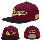 Custom Crimson Black White Orange 3D Puff Embroidery Flat Embroidery Casual Sport Baseball Cap