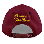 Custom Crimson Black 3D Puff Embroidery Flat Embroidery Casual Sport Baseball Cap