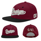 Custom Crimson Black 3D Puff Embroidery Flat Embroidery Casual Sport Baseball Cap