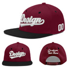 Custom Crimson Black 3D Puff Embroidery Flat Embroidery Casual Sport Baseball Cap