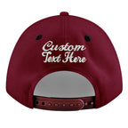 Custom Crimson Black 3D Puff Embroidery Flat Embroidery Casual Sport Baseball Cap
