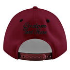 Custom Crimson Black 3D Puff Embroidery Flat Embroidery Casual Sport Baseball Cap