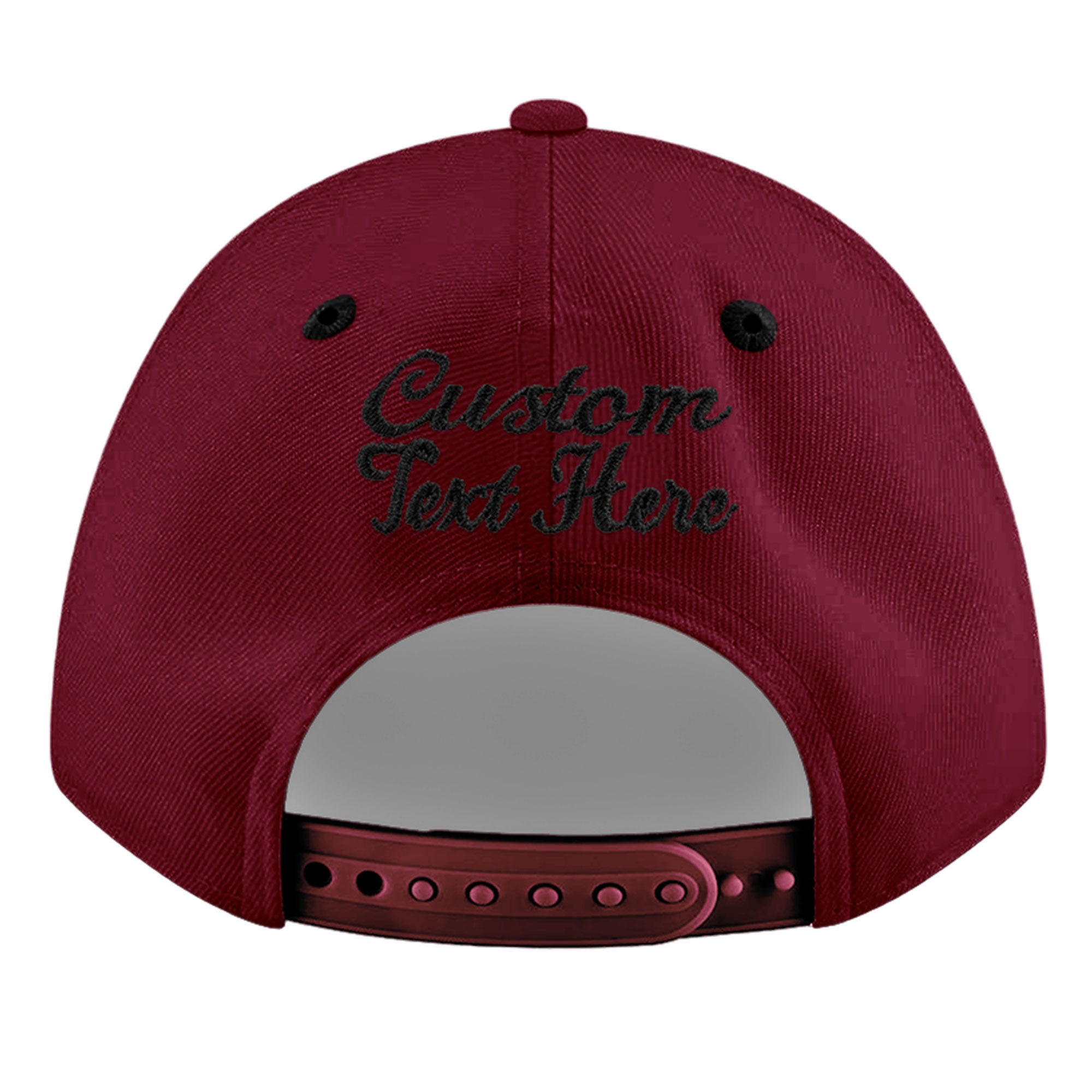 Custom Crimson Black 3D Puff Embroidery Flat Embroidery Casual Sport Baseball Cap