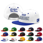 Custom White Royal Blue 3D Puff Embroidery Flat Embroidery Casual Sport Baseball Cap