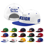 Custom White Royal Blue 3D Puff Embroidery Flat Embroidery Casual Sport Baseball Cap