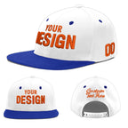 Custom White Royal Blue 3D Puff Embroidery Flat Embroidery Casual Sport Baseball Cap