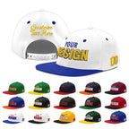 Custom White Royal Blue 3D Puff Embroidery Flat Embroidery Casual Sport Baseball Cap