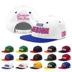 Custom White Royal Blue 3D Puff Embroidery Flat Embroidery Casual Sport Baseball Cap