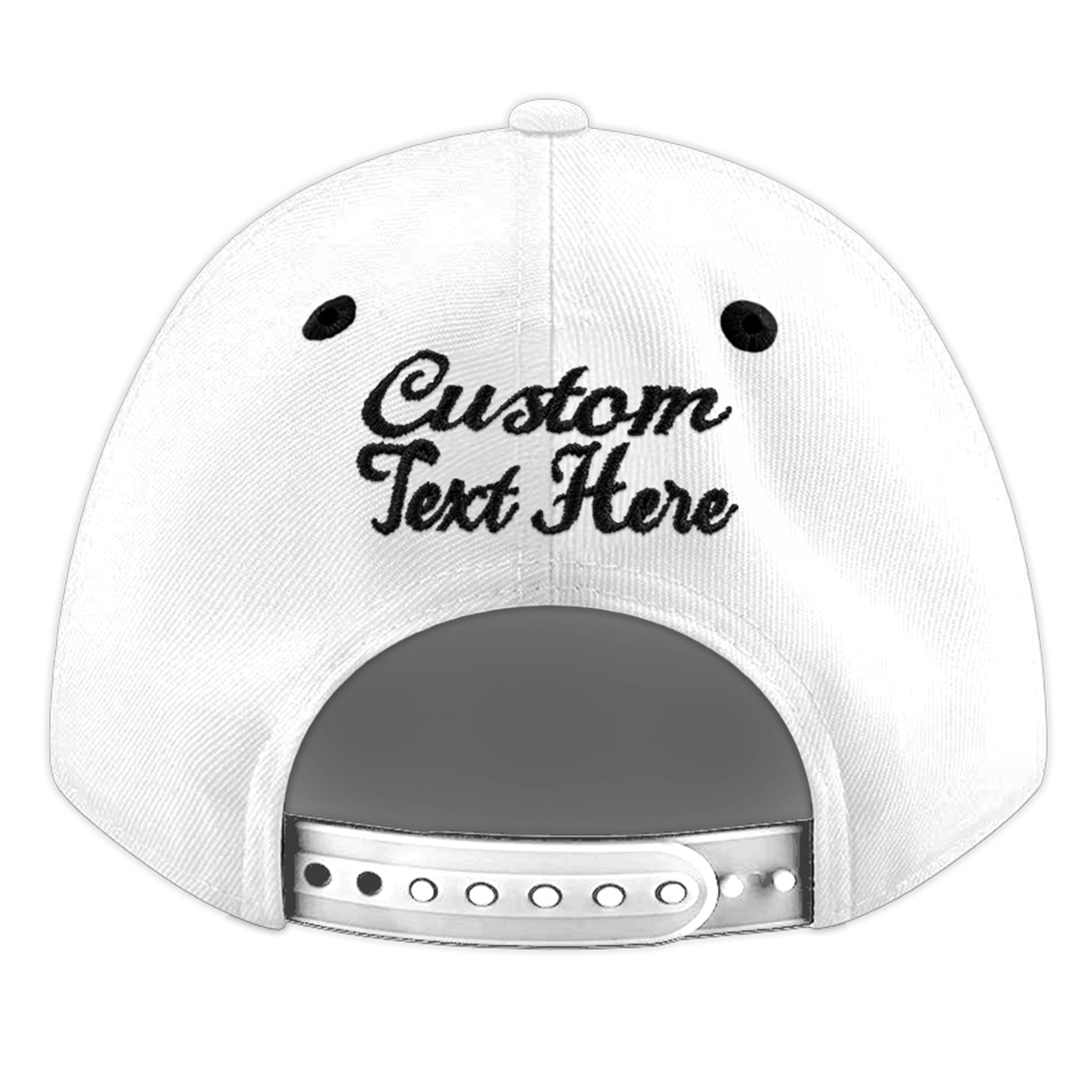 Custom White Black 3D Puff Embroidery Flat Embroidery Casual Sport Baseball Cap