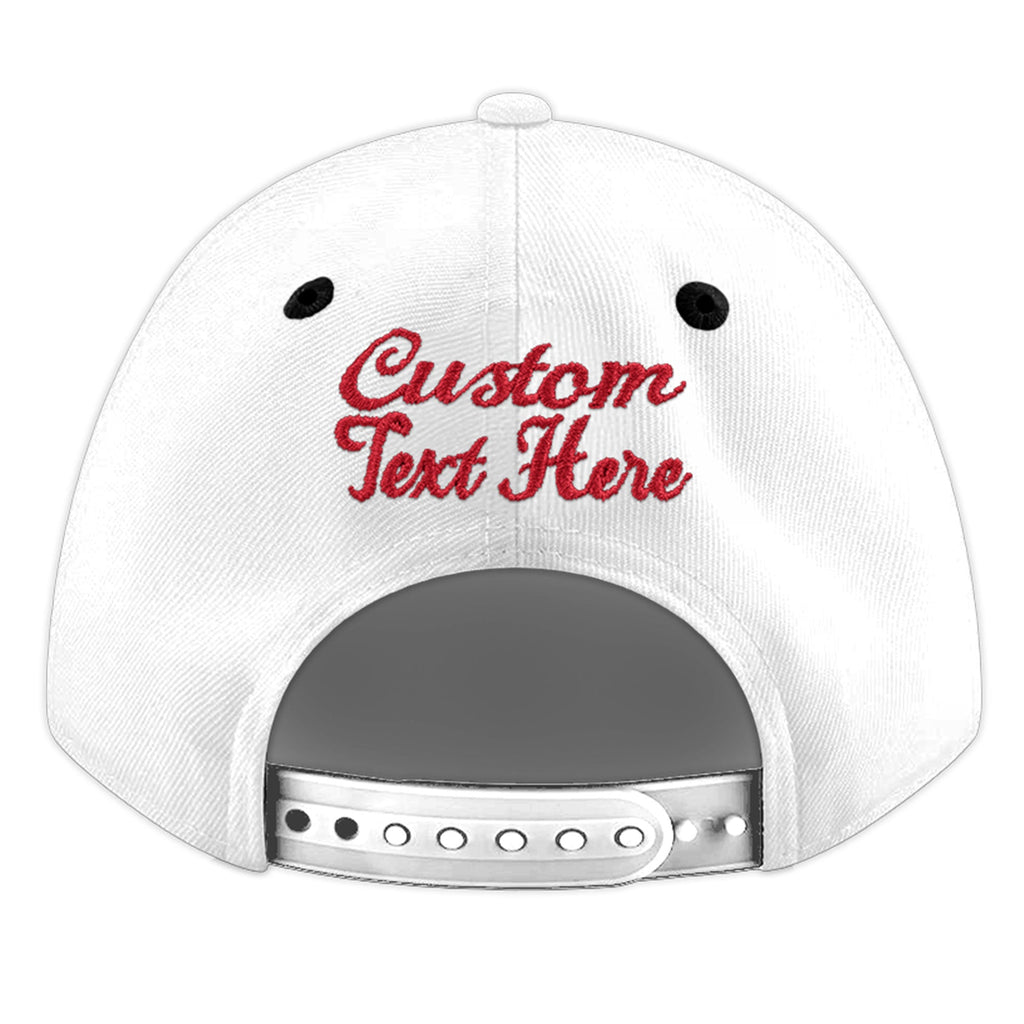 Custom White Black 3D Puff Embroidery Flat Embroidery Casual Sport Baseball Cap