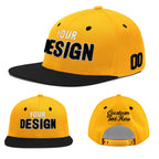Custom Gold Black 3D Puff Embroidery Flat Embroidery Casual Sport Baseball Cap