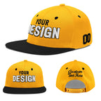 Custom Gold Black 3D Puff Embroidery Flat Embroidery Casual Sport Baseball Cap