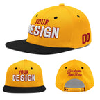 Custom Gold Black 3D Puff Embroidery Flat Embroidery Casual Sport Baseball Cap