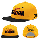 Custom Gold Black 3D Puff Embroidery Flat Embroidery Casual Sport Baseball Cap