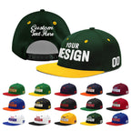 Custom Green Gold 3D Puff Embroidery Flat Embroidery Casual Sport Baseball Cap
