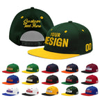 Custom Green Gold 3D Puff Embroidery Flat Embroidery Casual Sport Baseball Cap