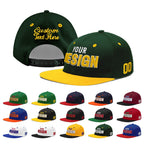 Custom Green Gold 3D Puff Embroidery Flat Embroidery Casual Sport Baseball Cap
