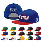 Custom Royal Blue Red 3D Puff Embroidery Flat Embroidery Casual Sport Baseball Cap