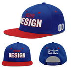 Custom Royal Blue Red 3D Puff Embroidery Flat Embroidery Casual Sport Baseball Cap
