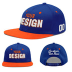 Custom Royal Blue Orange 3D Puff Embroidery Flat Embroidery Casual Sport Baseball Cap