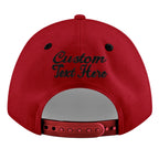 Custom Red Black 3D Puff Embroidery Flat Embroidery Casual Sport Baseball Cap