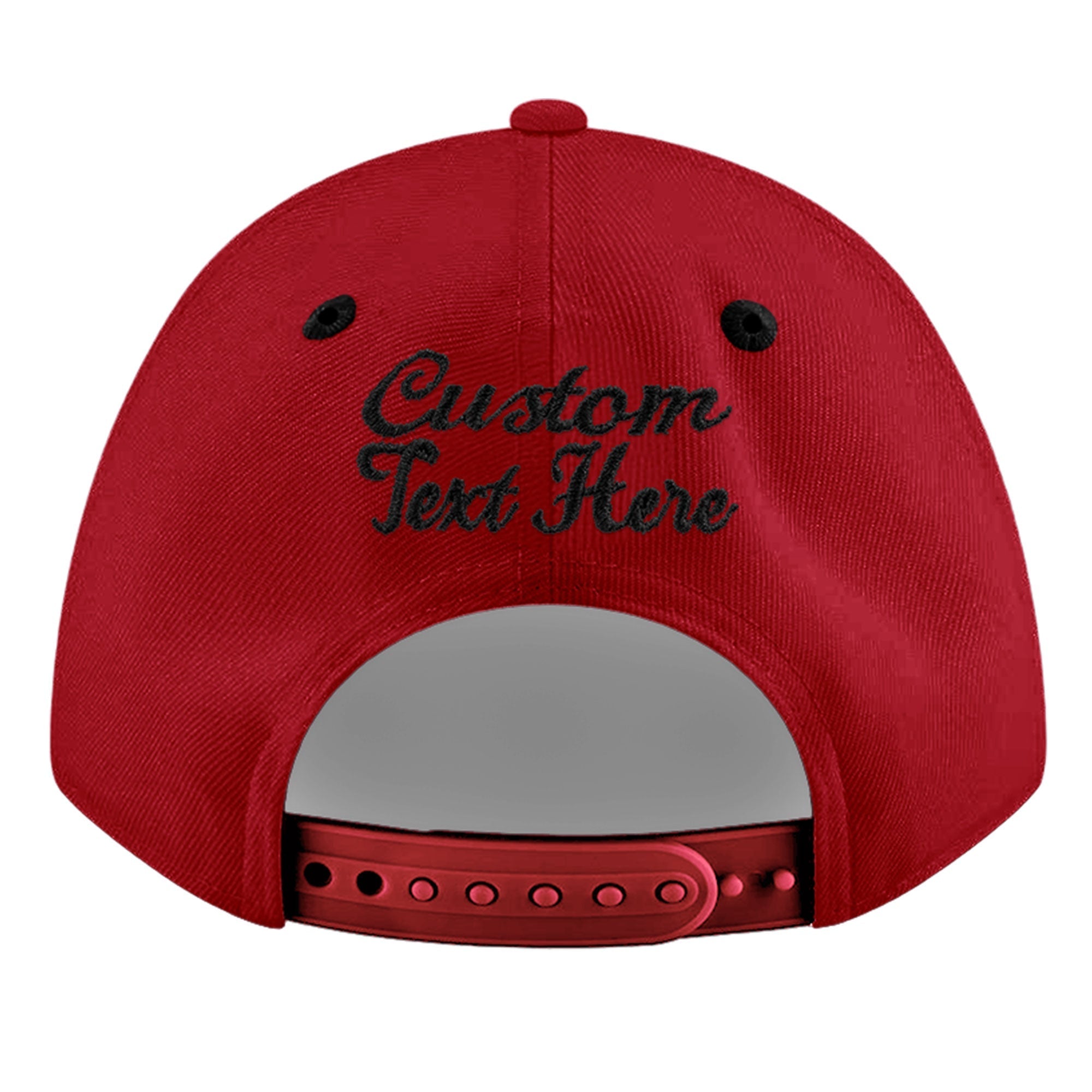 Custom Red Black 3D Puff Embroidery Flat Embroidery Casual Sport Baseball Cap
