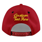 Custom Red Black 3D Puff Embroidery Flat Embroidery Casual Sport Baseball Cap