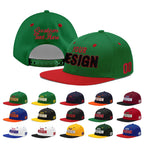 Custom Kelly Green Red 3D Puff Embroidery Flat Embroidery Casual Sport Baseball Cap