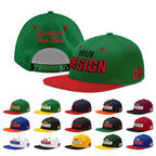 Custom Kelly Green Red 3D Puff Embroidery Flat Embroidery Casual Sport Baseball Cap
