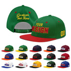 Custom Kelly Green Red 3D Puff Embroidery Flat Embroidery Casual Sport Baseball Cap