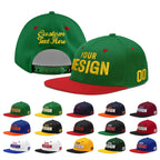 Custom Kelly Green Red 3D Puff Embroidery Flat Embroidery Casual Sport Baseball Cap