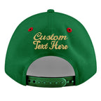 Custom Kelly Green Red 3D Puff Embroidery Flat Embroidery Casual Sport Baseball Cap