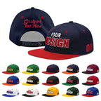 Custom Navy Red 3D Puff Embroidery Flat Embroidery Casual Sport Baseball Cap