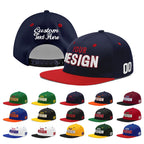 Custom Navy Red 3D Puff Embroidery Flat Embroidery Casual Sport Baseball Cap