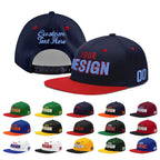 Custom Navy Red 3D Puff Embroidery Flat Embroidery Casual Sport Baseball Cap