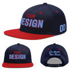 Custom Navy Red 3D Puff Embroidery Flat Embroidery Casual Sport Baseball Cap