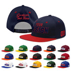 Custom Navy Red 3D Puff Embroidery Flat Embroidery Casual Sport Baseball Cap