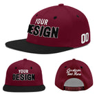 Custom Crimson Black White Orange 3D Puff Embroidery Flat Embroidery Casual Sport Baseball Cap