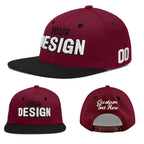 Custom Crimson Black White Orange 3D Puff Embroidery Flat Embroidery Casual Sport Baseball Cap