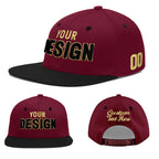 Custom Crimson Black White Orange 3D Puff Embroidery Flat Embroidery Casual Sport Baseball Cap