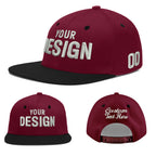 Custom Crimson Black 3D Puff Embroidery Flat Embroidery Casual Sport Baseball Cap