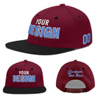 Custom Crimson Black 3D Puff Embroidery Flat Embroidery Casual Sport Baseball Cap