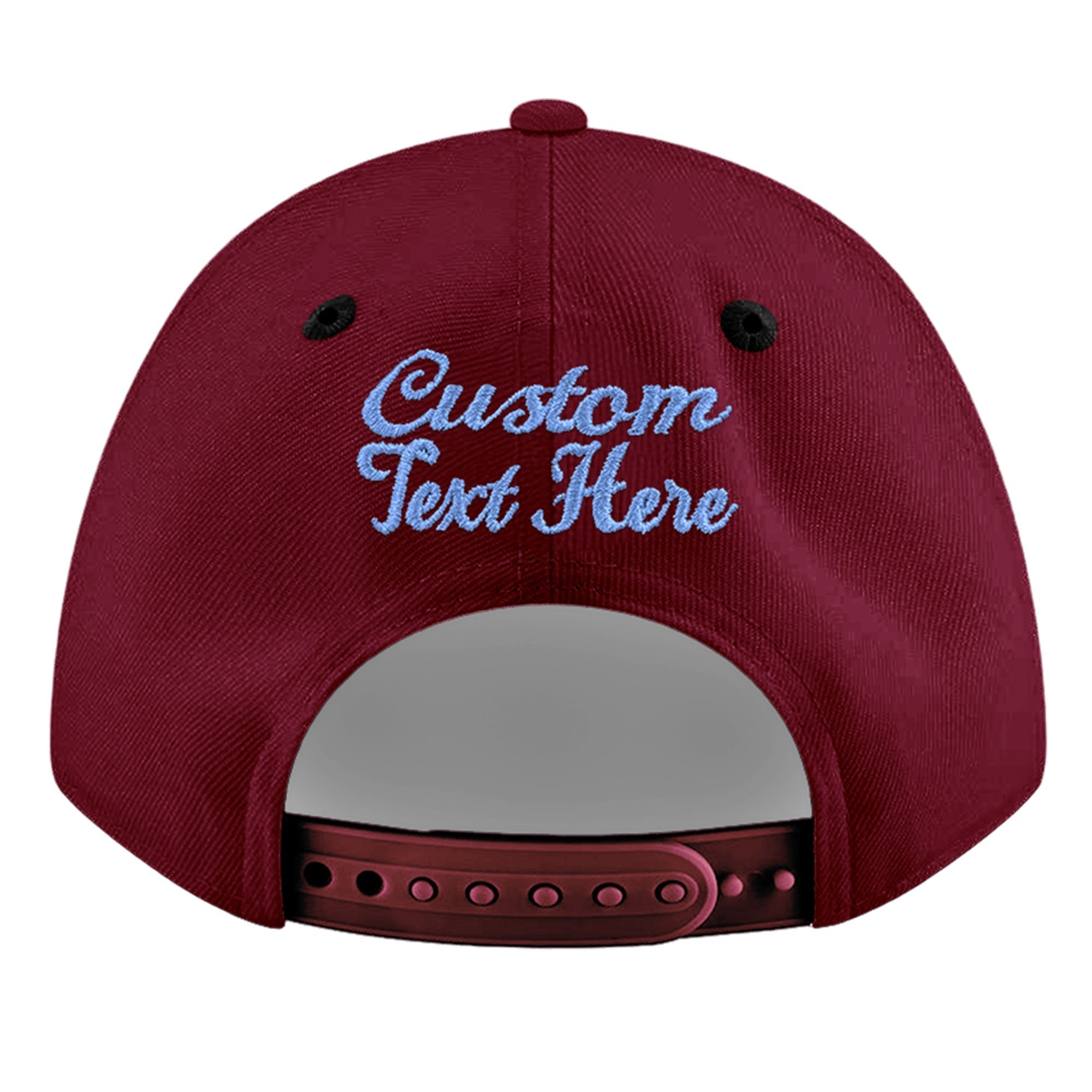 Custom Crimson Black 3D Puff Embroidery Flat Embroidery Casual Sport Baseball Cap