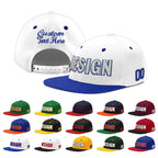 Custom White Royal Blue 3D Puff Embroidery Flat Embroidery Casual Sport Baseball Cap