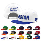 Custom White Royal Blue 3D Puff Embroidery Flat Embroidery Casual Sport Baseball Cap