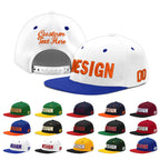 Custom White Royal Blue 3D Puff Embroidery Flat Embroidery Casual Sport Baseball Cap